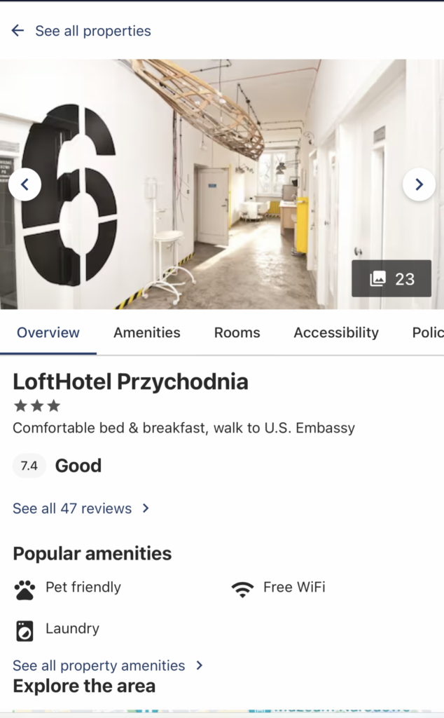 a screenshot of a hotel