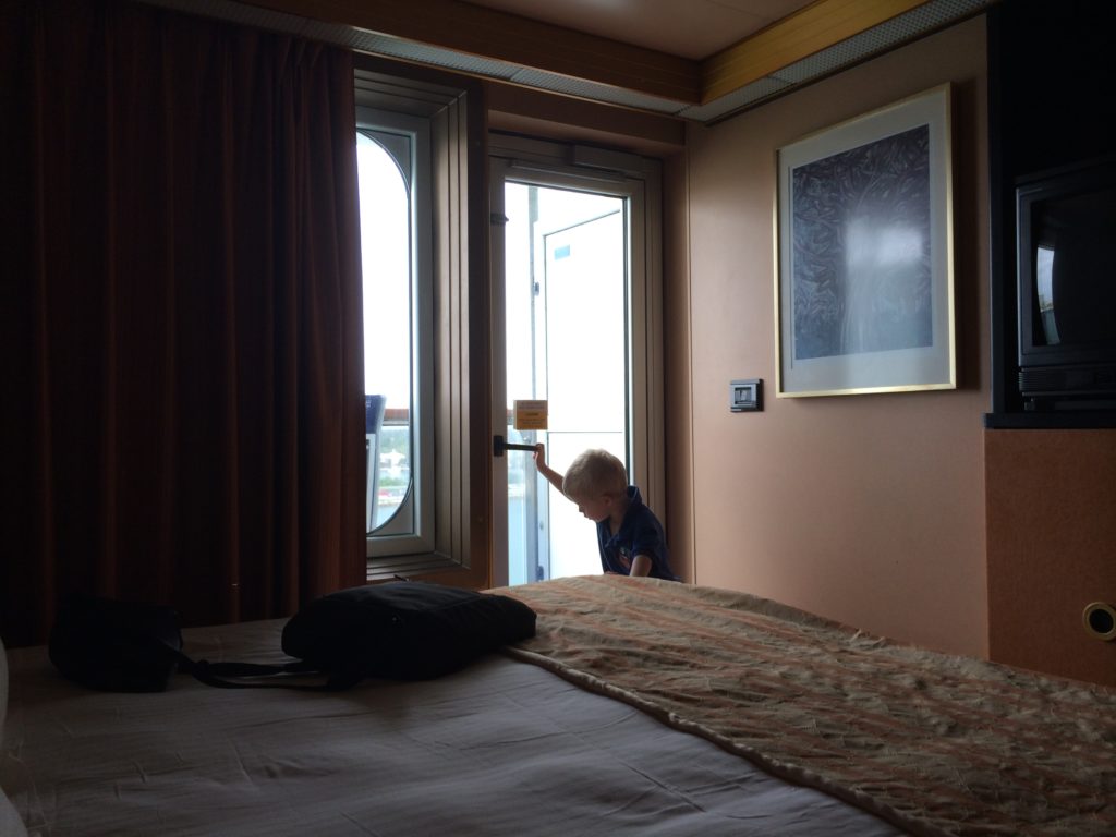 a child looking out a window