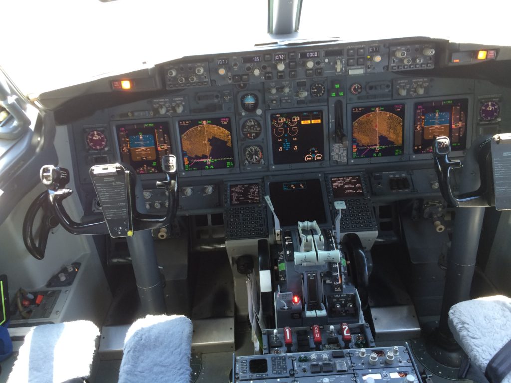 the cockpit of an airplane