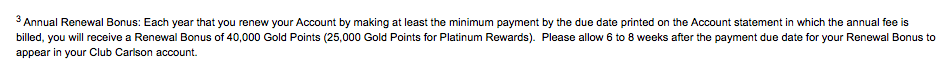 club carlson fee