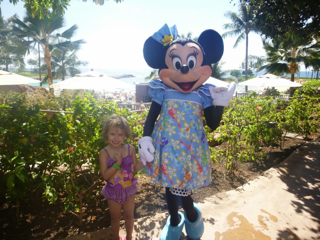 Hanging loose with Minnie Mouse at Aulani
