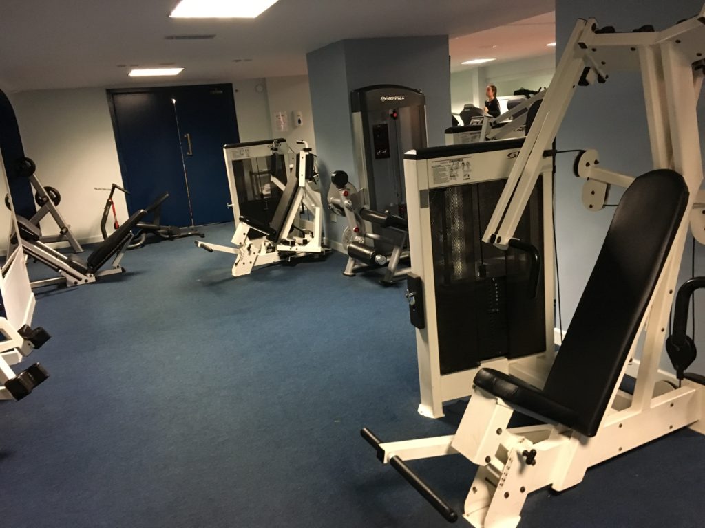 a room with exercise equipment