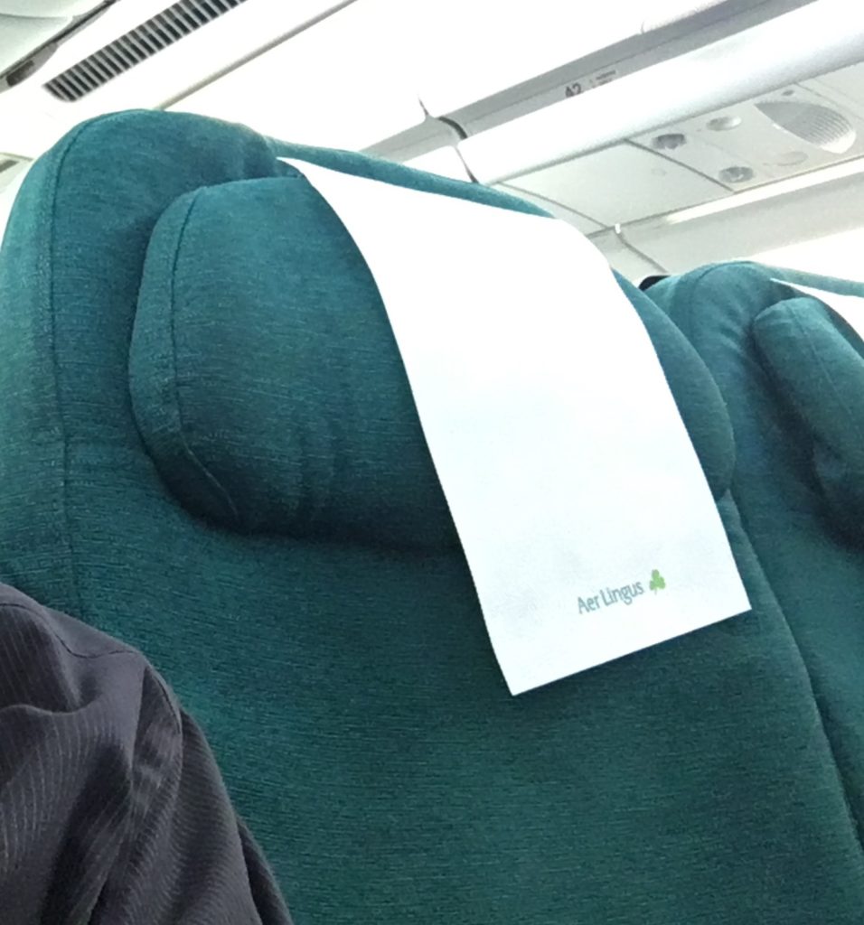 a white paper on a seat