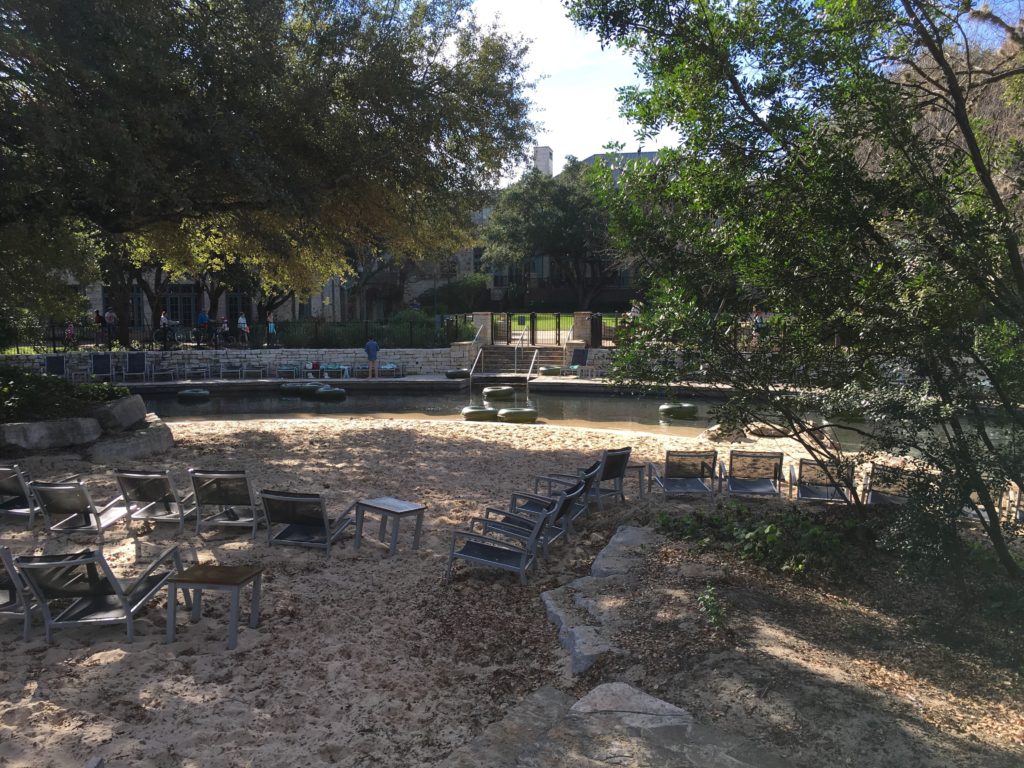 a group of chairs in a park