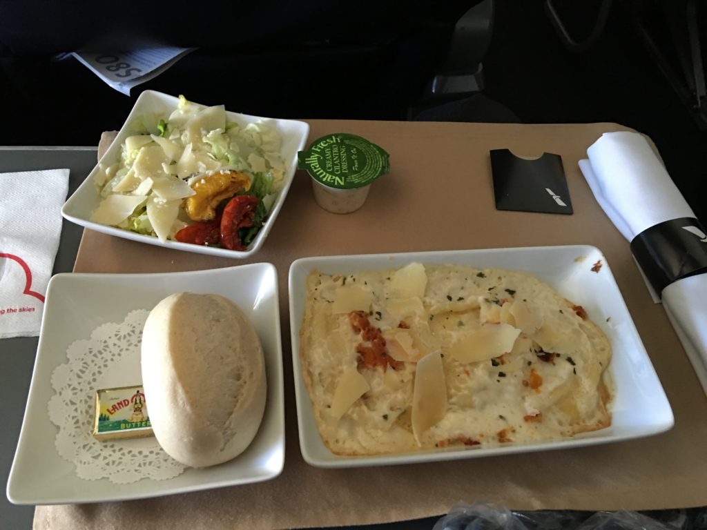 food in a tray on a table