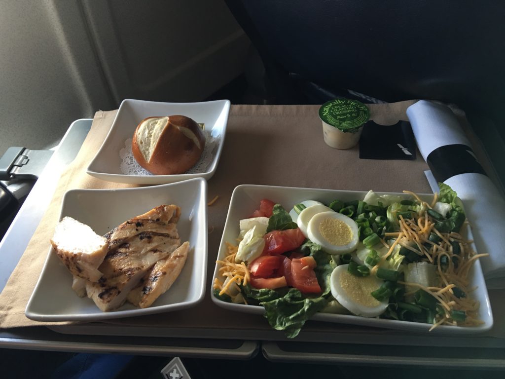 a tray of food on a table