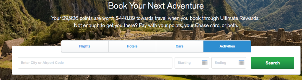 a screenshot of a travel application