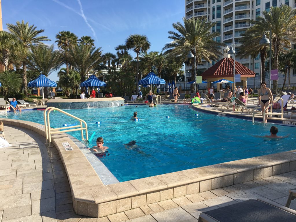 a pool with people in it
