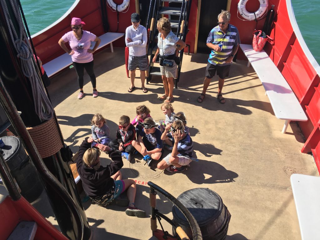 a group of people on a boat