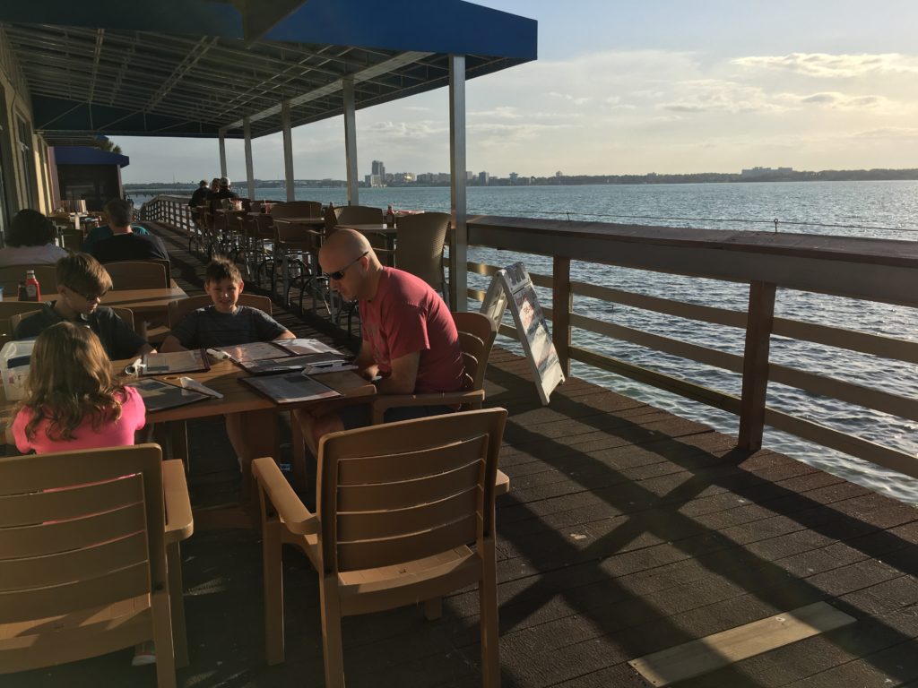 a group of people sitting at a table