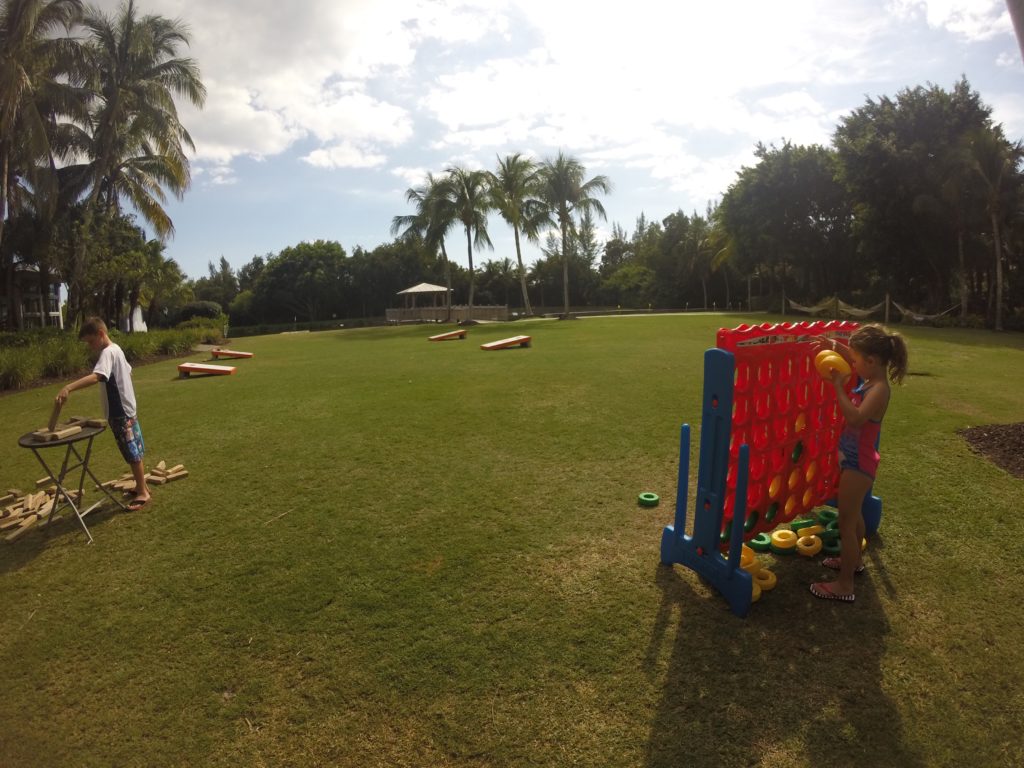 a group of kids playing in a park