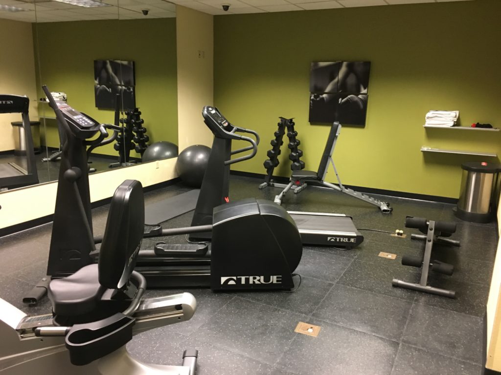 a room with exercise equipment
