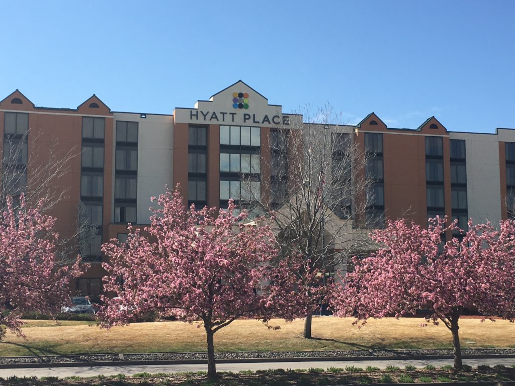 a building with trees in front of it