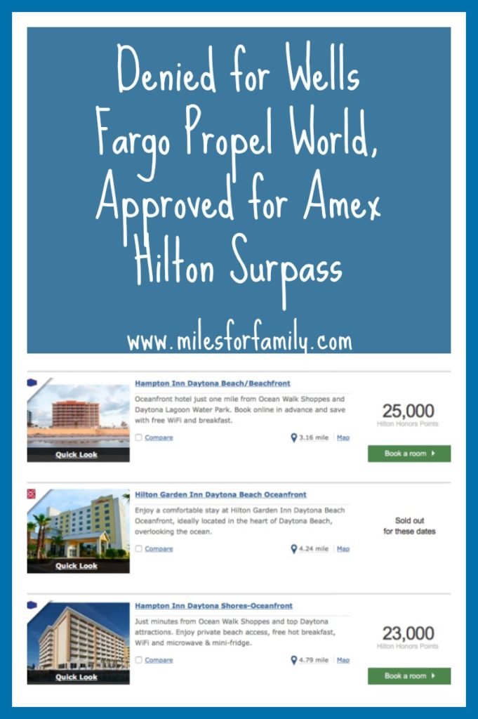 Approved for Amex Hilton Surpass www.milesforfamily.com