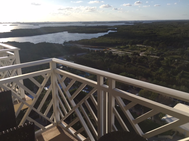 a view of a body of water from a balcony