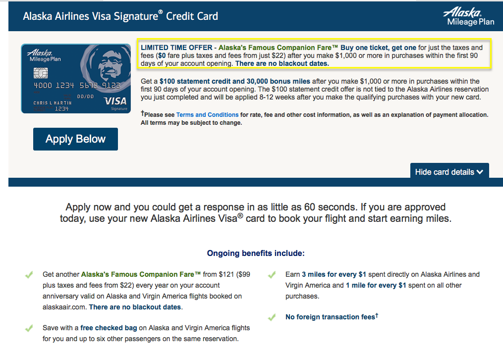 alaska airlines visa application