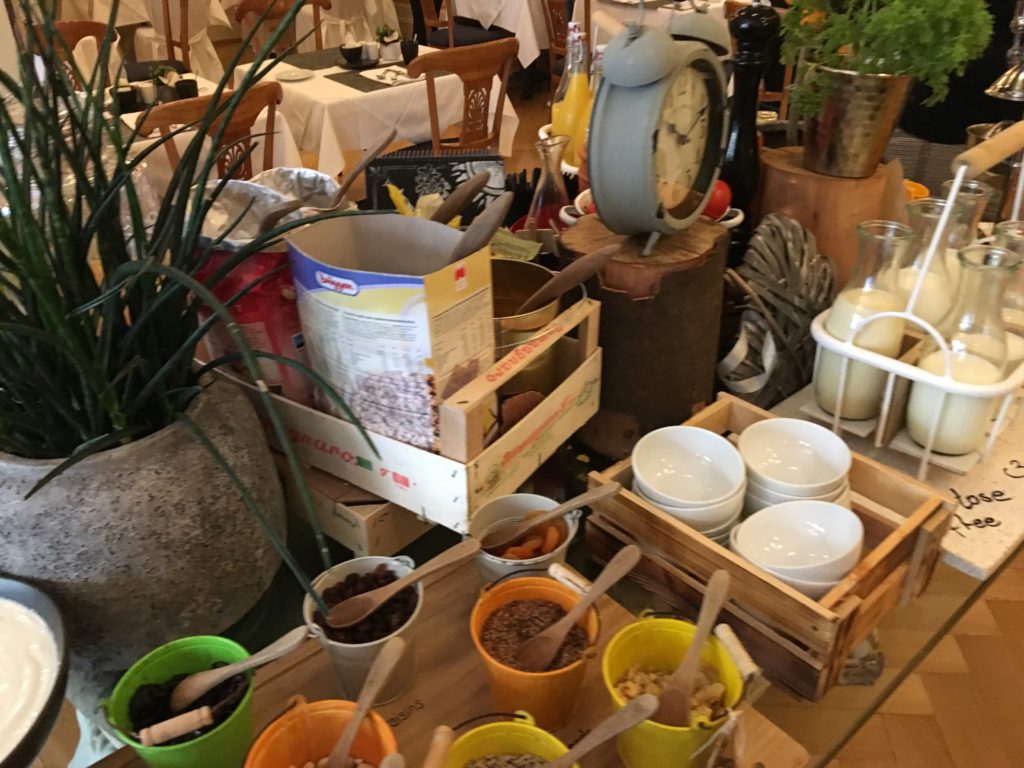 a table with various items on it