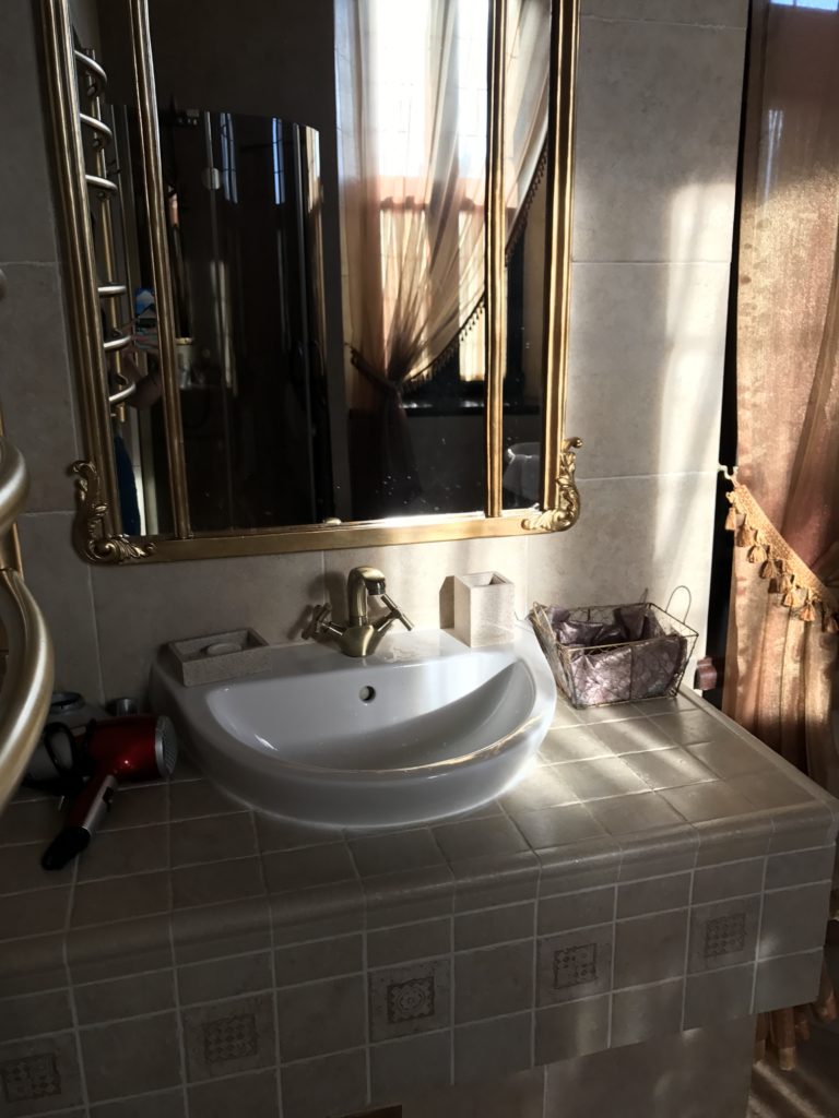 a sink in a bathroom