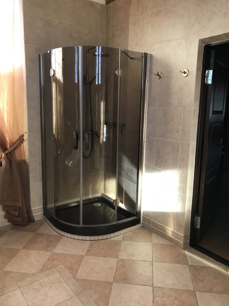 a shower in a bathroom