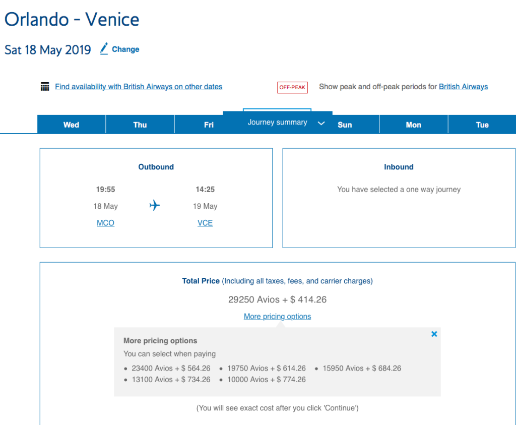 a screenshot of a flight schedule