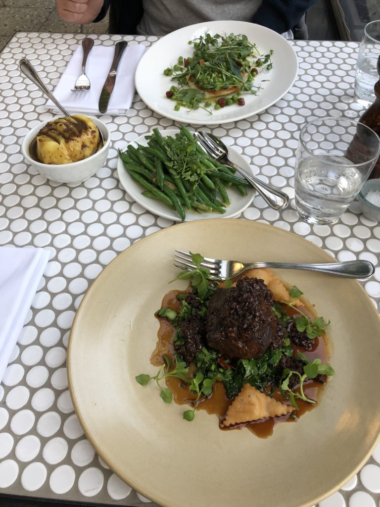 a plate of food on a table