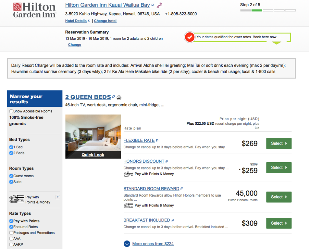 a screenshot of a hotel website