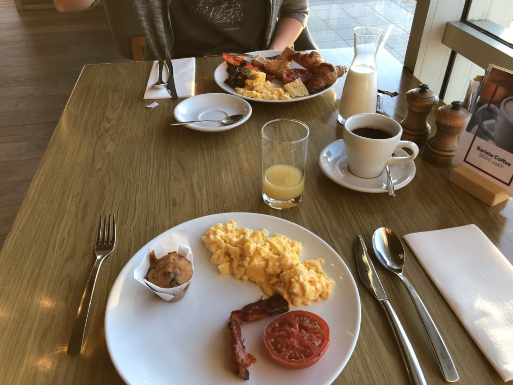 a table with food on it