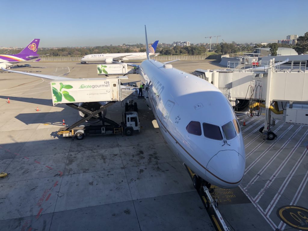 a plane parked at an airport