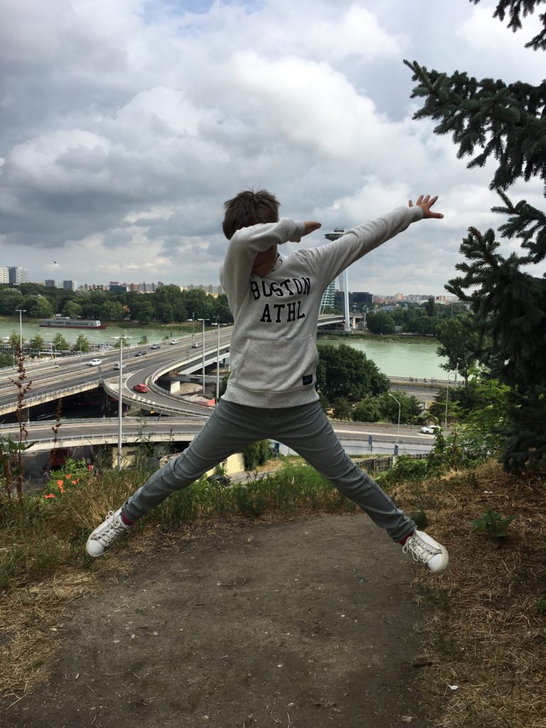 a person jumping in the air
