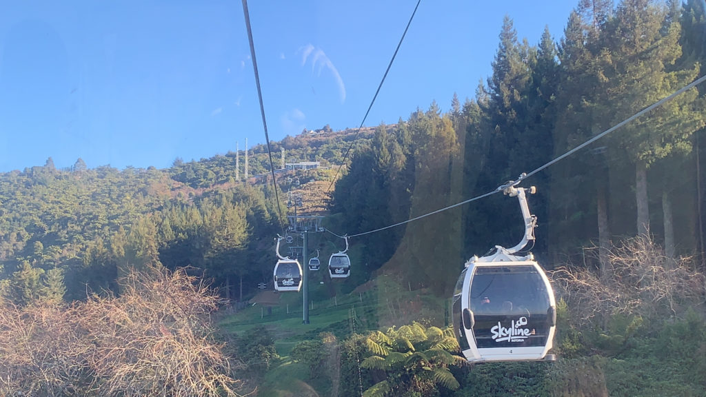 a gondolas on a cable car