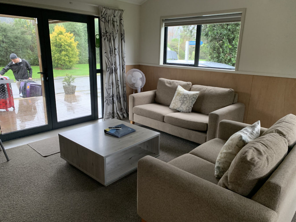 a living room with a couch and a coffee table