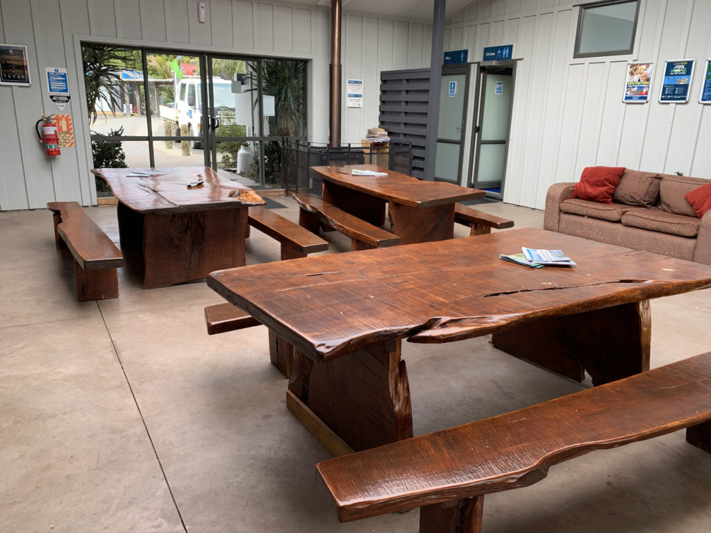 a large wooden tables in a room
