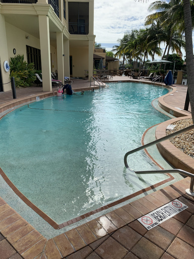 a pool with a person in it