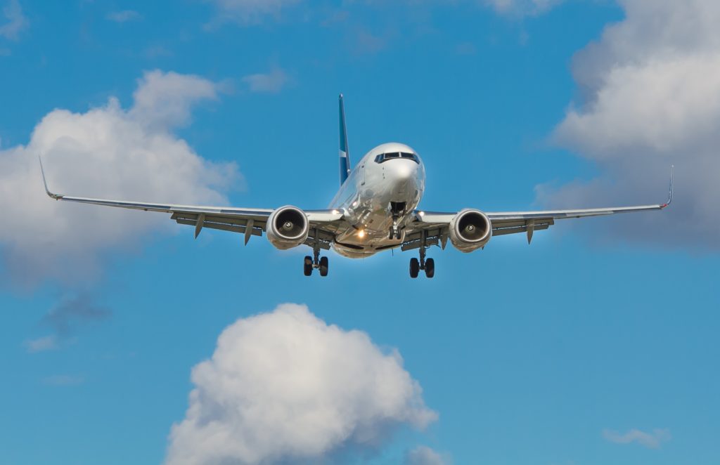 a plane flying in the sky