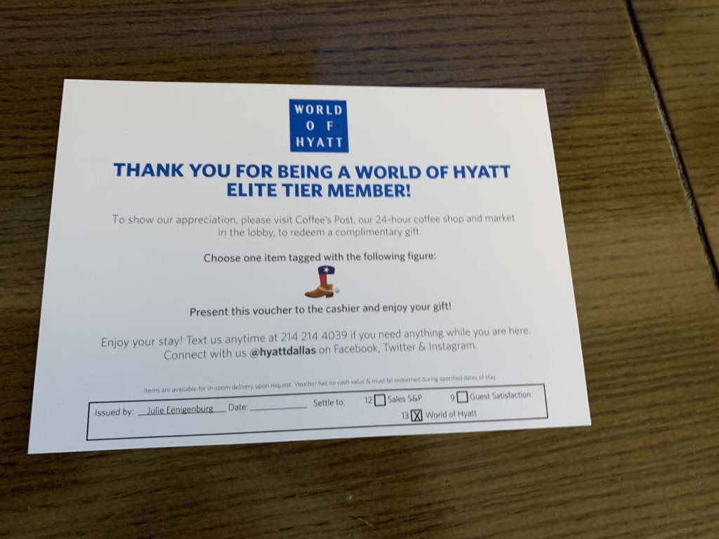 a card on a table