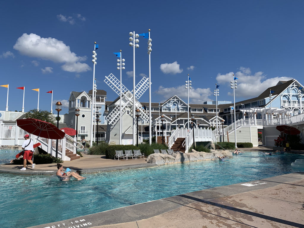 a pool with people in it