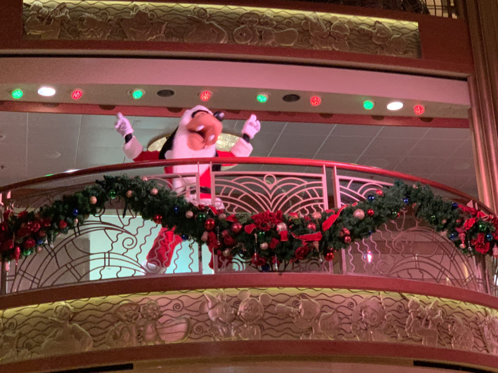 a person in a garment on a balcony