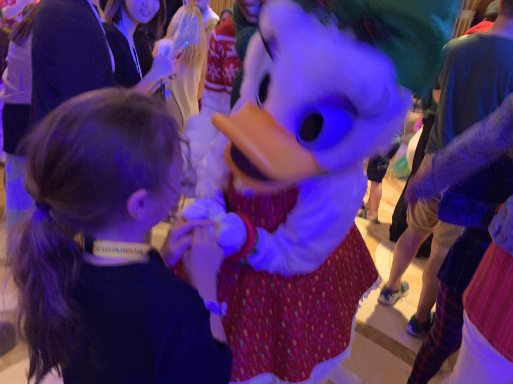 a person in a duck garment
