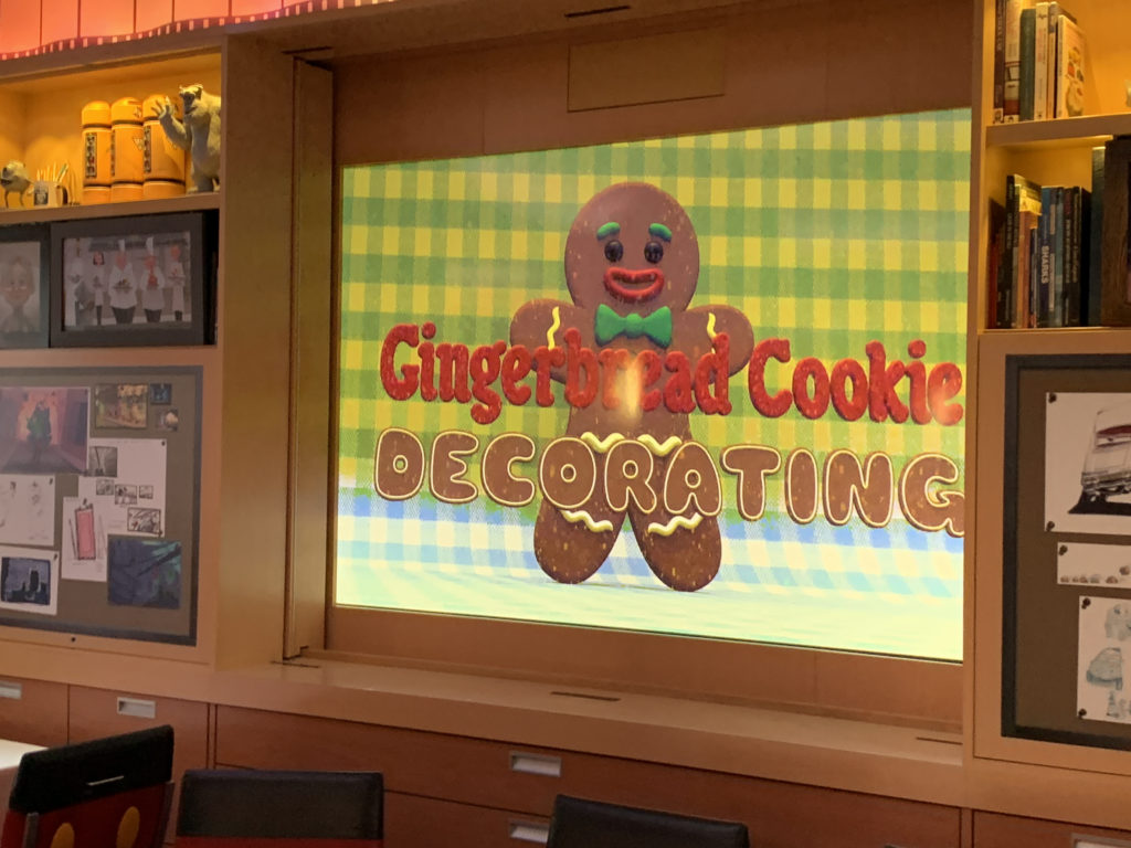 a screen with a gingerbread man on it