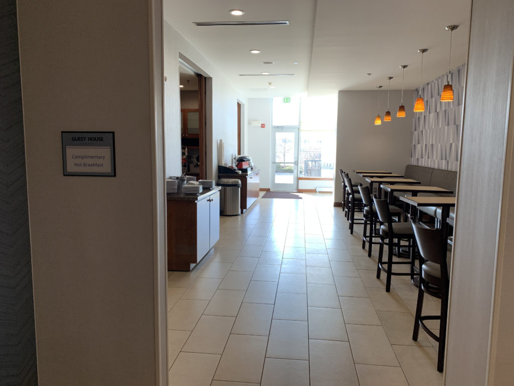 a room with tables and chairs