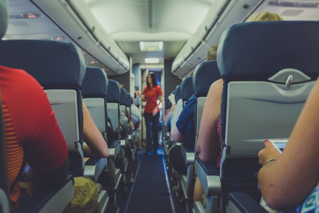 reclining airplane seat
