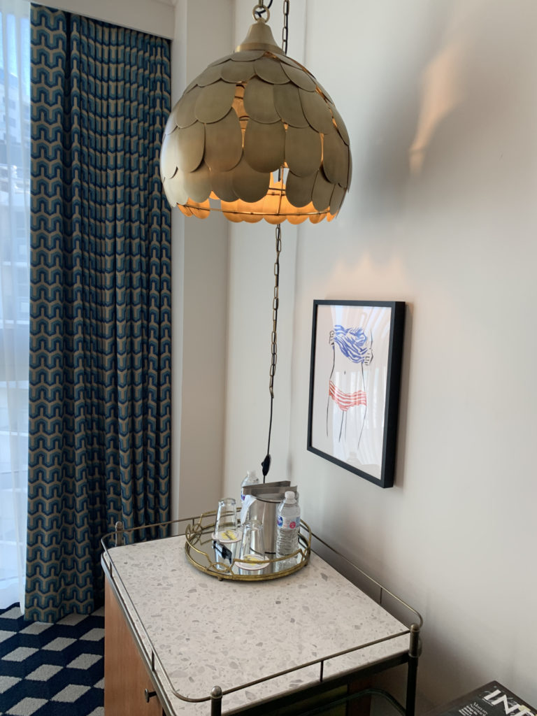 a lamp on a table