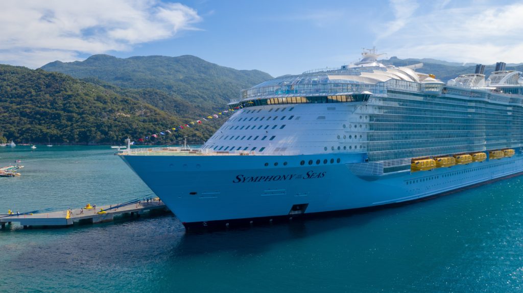 a large cruise ship in the water