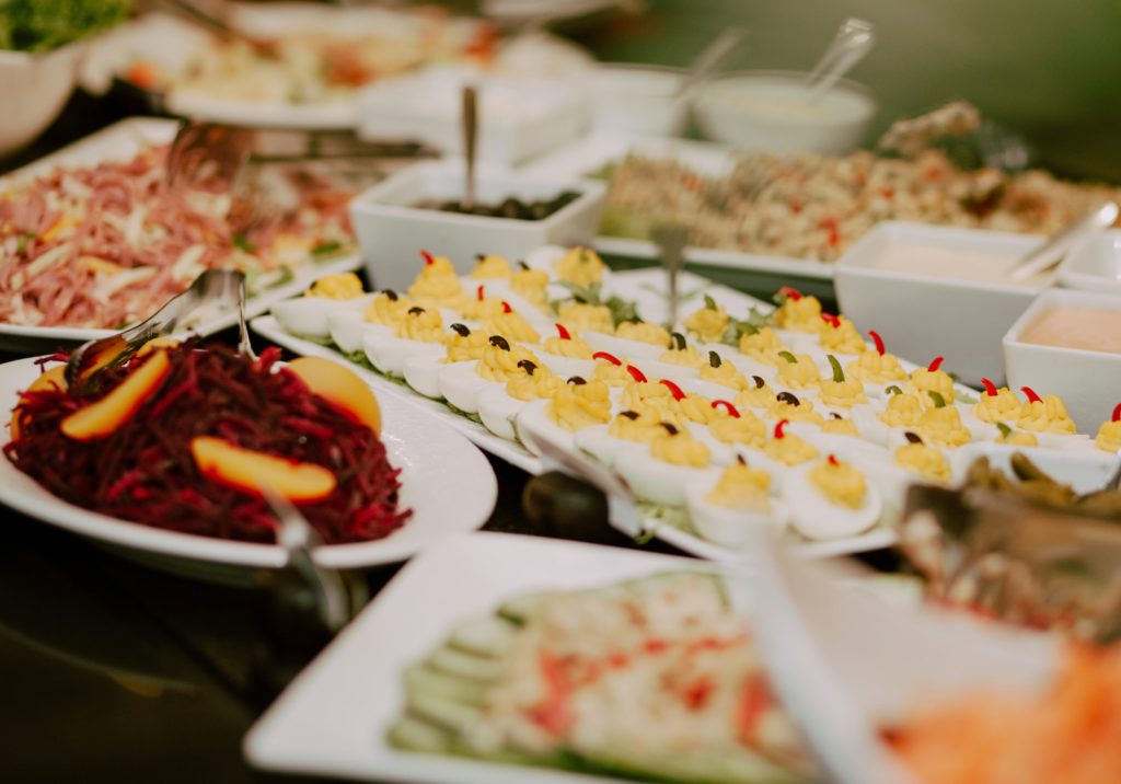 a table full of food