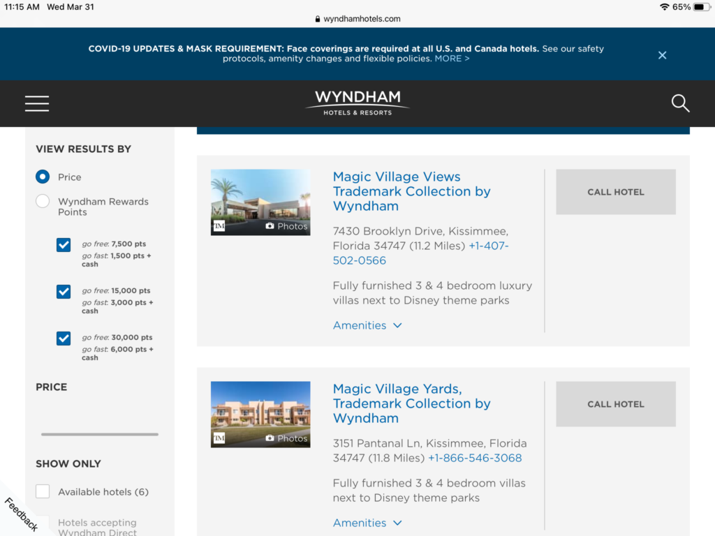 a screenshot of a hotel website