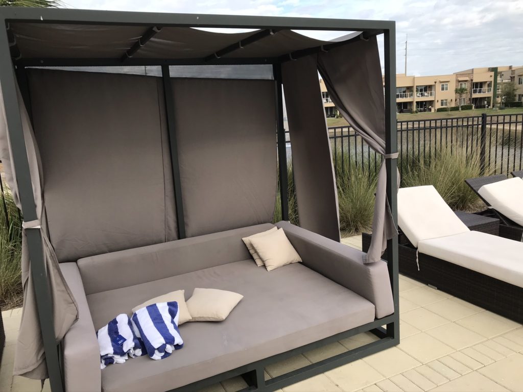 a couch on a patio