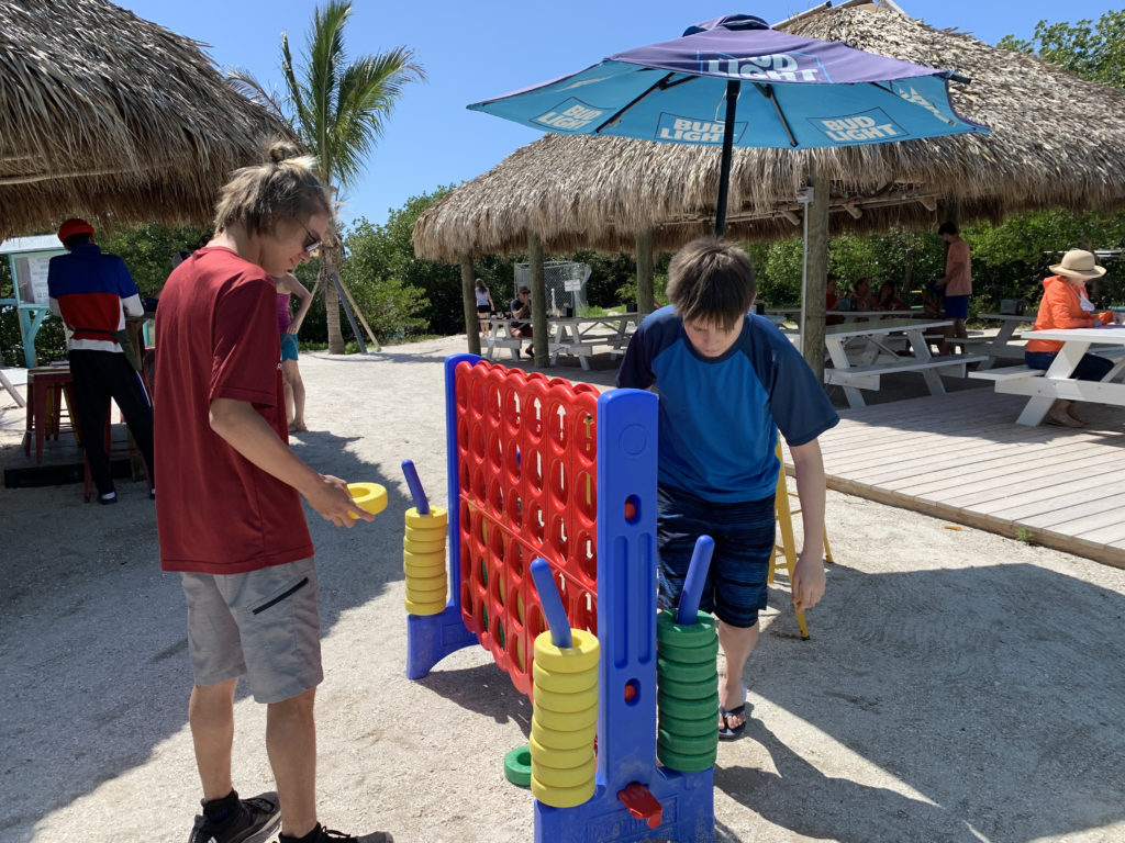a group of people playing a game