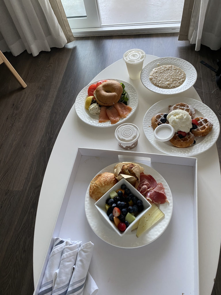 a tray of food on a table