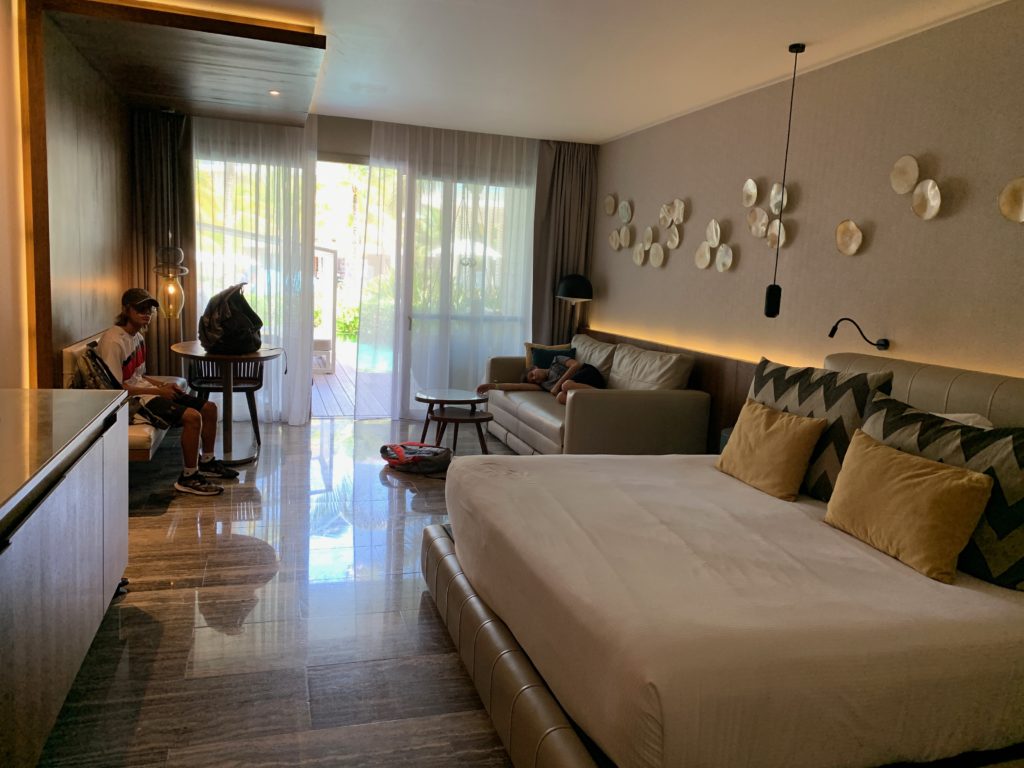 a room with a bed and a couch