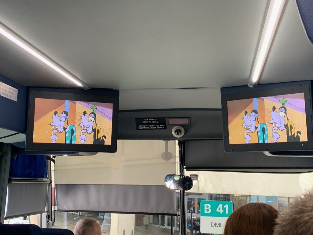 a tvs on a bus